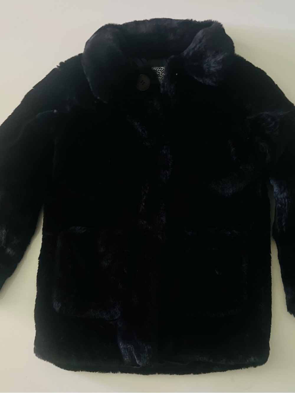 Kensie Girl Girls' Black Faux Fur Peacoat